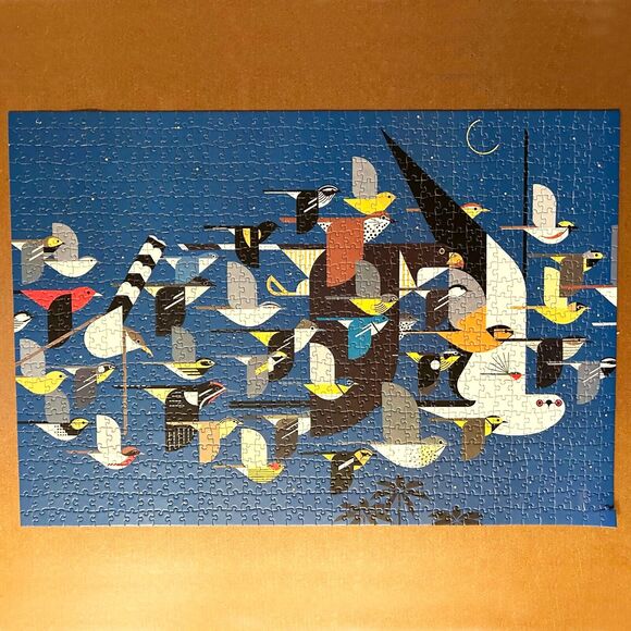 Charley Harper Art Mystery of the Missing Migrants 1000 Pc Puzzle Birds-Complete - Picture 2 of 8